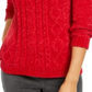 Karen Scott Women's Petite Chenille Cable-Knit Sweater Red Size 44