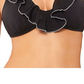 Salt + Cove Women's Juniors' Silver-Trimmed Push-Up Ruffled Bikini Top Black Size Medium