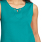Karen Scott Women's Grommet Trim Tank Top Blue Size Small