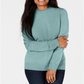Karen Scott Women's Cable Front Mock Neck Sweater Blue Size Large