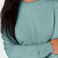 Karen Scott Women's Cable Front Mock Neck Sweater Blue Size Large