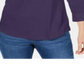 Karen Scott Women's 3/4 Sleeve Polo Shirt Purple Size Petite S