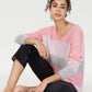Charter Club Women's Cashmere Striped Rolled Sweater Pink Size Medium