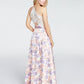 Speechless Women's Coral Pocketed Floral Spaghetti Strap Sweetheart Neckline Full Length Fit Flare Formal Dress White Size 17