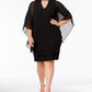 XSCAPE Women's Chiffon Cocktail Dress Black Size 22W