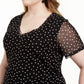 INC International Concepts Plus Size  V-Neck Top  Black Size 1X
