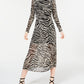 Rosie Harlow Junior's Mesh Zebra MIDI Dress Black Size Small