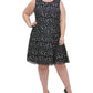 Tommy Hilfiger Women's Plus Metallic Lace Fit Flare Dress Black Size 20W