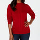 Karen Scott Women's Cable Front Mock Neck Sweater Red Size Small