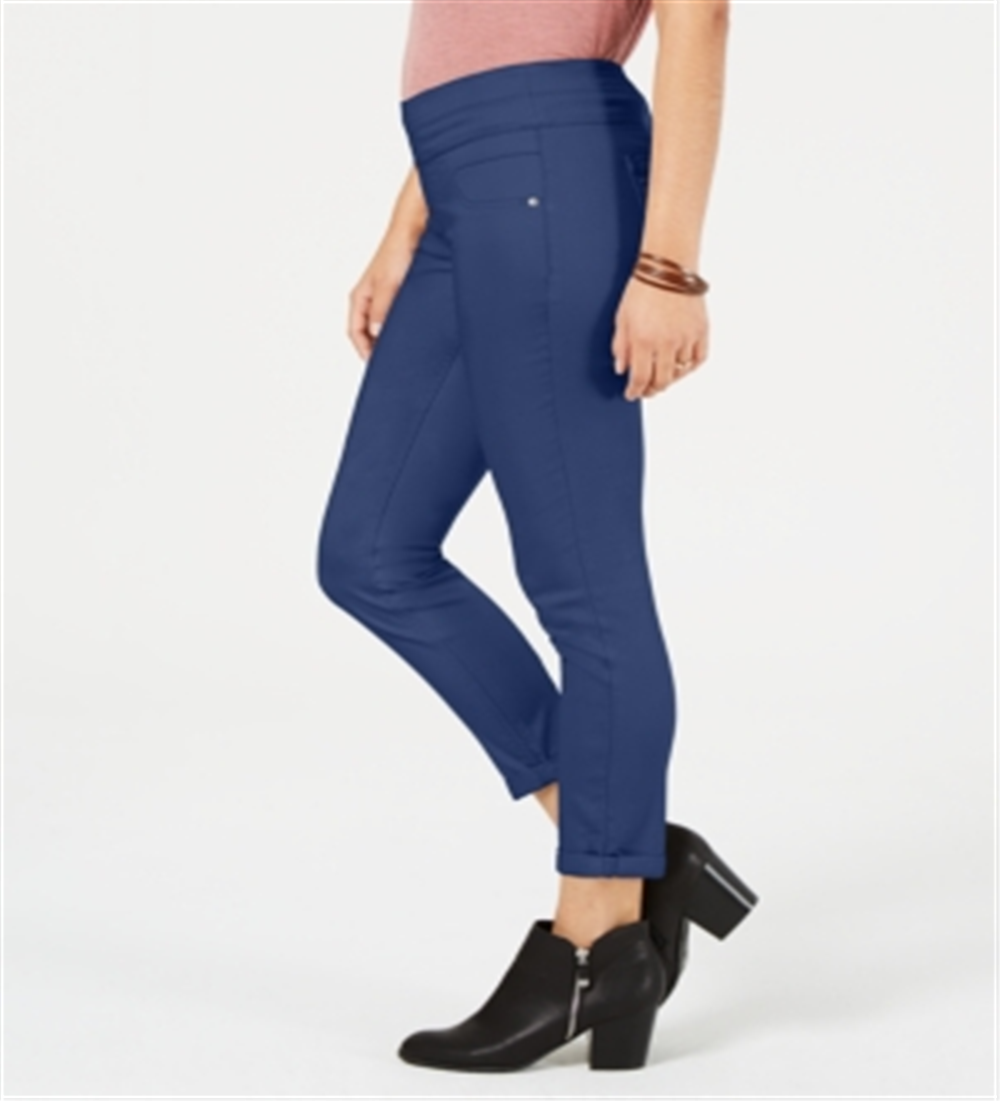 Style & Co Women's Rolled Hem Skinny Pants Blue Size 4