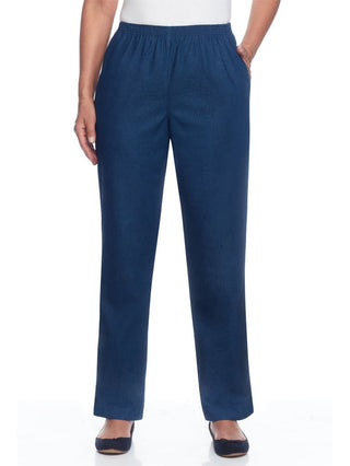 Alfred Dunner Women's Classics Pull on Denim Pants Blue Size 6P