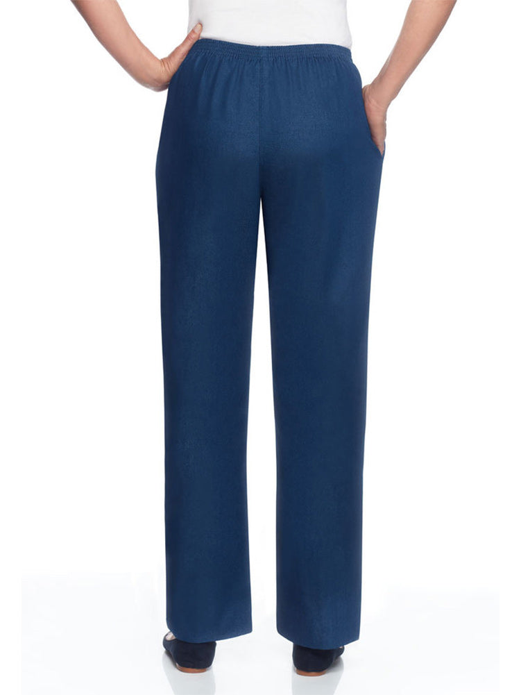 Alfred Dunner Women's Classics Pull on Denim Pants Blue Size 6P