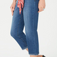 Style & Co Women's Scarf Belt Cuffed Capri Jeans Blue Size 6 Petite
