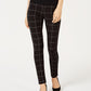 INC International Concepts Women's Plaid Front Leggings Black Size 14 Petite