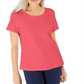 Karen Scott Women's Cotton Crochet Front Top Coral Size Medium