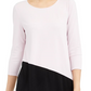 Alfani Women's Colorblocked Asymmetrical Top Pink Size Small