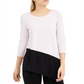 Alfani Women's Colorblocked Asymmetrical Top Pink Size Small