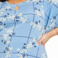 Charter Club Women's Plus Floral Print Keyhole Top Blue Size 2X