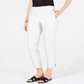 JM Collection Women's Tummy Control Ankle Pants White Size Petite S