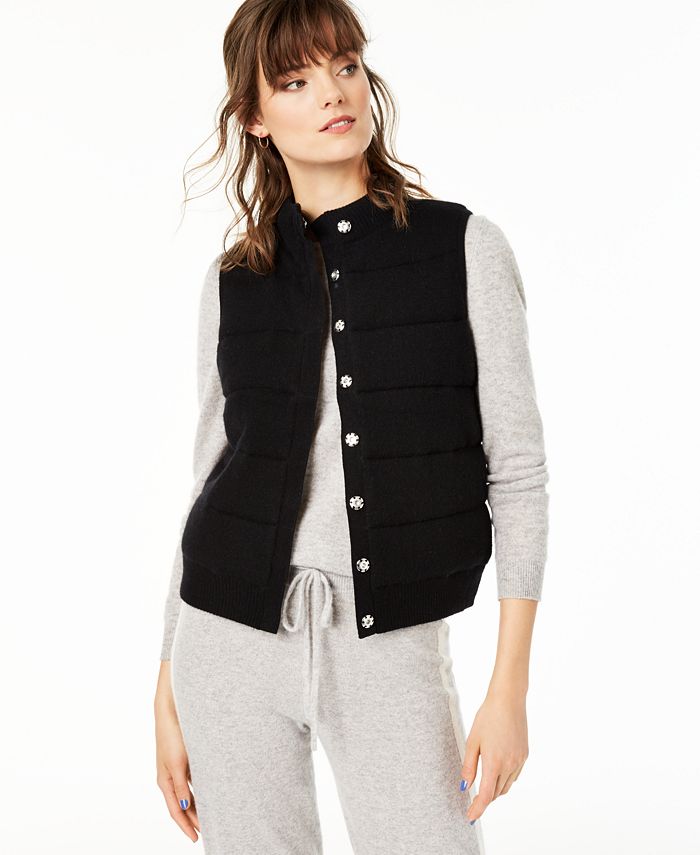 Charter Club Women's Sleeveless Vest Sweater Black Size Petite Medium