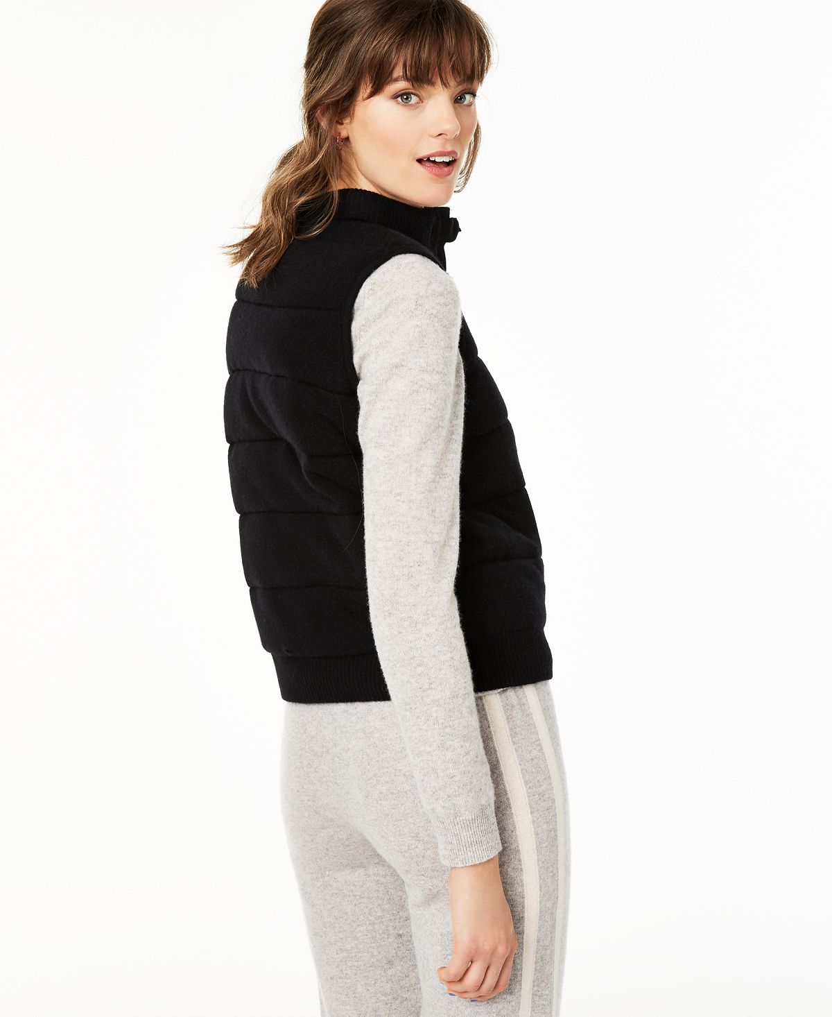 Charter Club Women's Sleeveless Vest Sweater Black Size Petite Medium