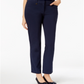 JM Collection Women's Tummy Slimming Office Straight Leg Pants Blue Size 14X4