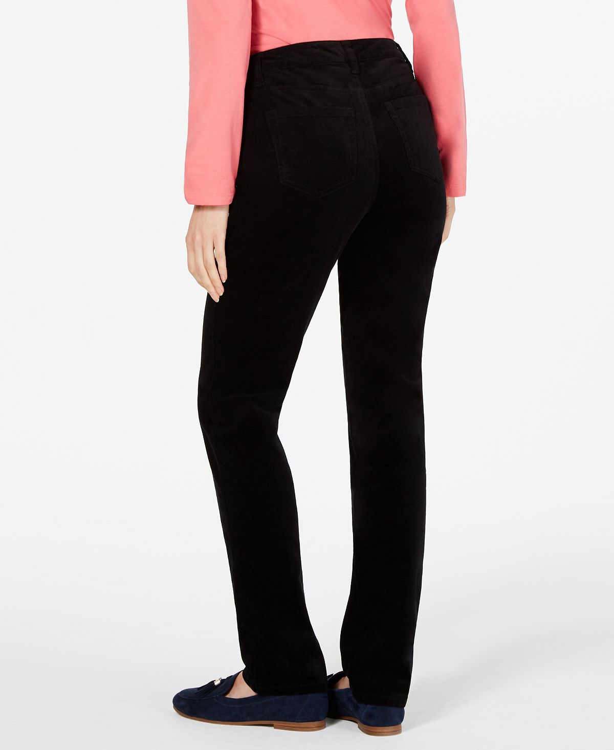 Charter Club Women's Lexington Tummy Control Corduroy Pants Black Size 18X4.5