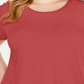 Alfani Women's Plus Satin Trim High Low T-Shirt Red Size 3X