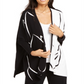 Alfani Women's Two Tone Open Front Poncho Cardigan Black Size XX-Large