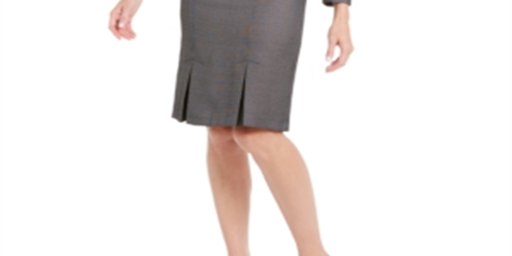 Le Suit Women's Pleated Hem Skirt Suit Black Size 2 Petite