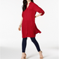 Alfani Women's Super Button Front Tunic Red Size Large