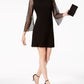 MSK Women's Embellished Mesh Sleeve Dress Black Size Petite X-Large