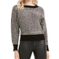 Bar III Women's Heather Long Sleeve Crew Neck Sweater Black Size Medium