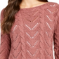 Style & Co Women's Pointelle Knit Scalloped Hem Sweater Pink Size XS