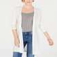 Charter Club Women's Long Sleeve Open Cardigan Top White Size Small