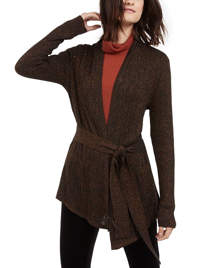 INC International Concepts Women's Metallic Cardigan Brown Size XX-Large
