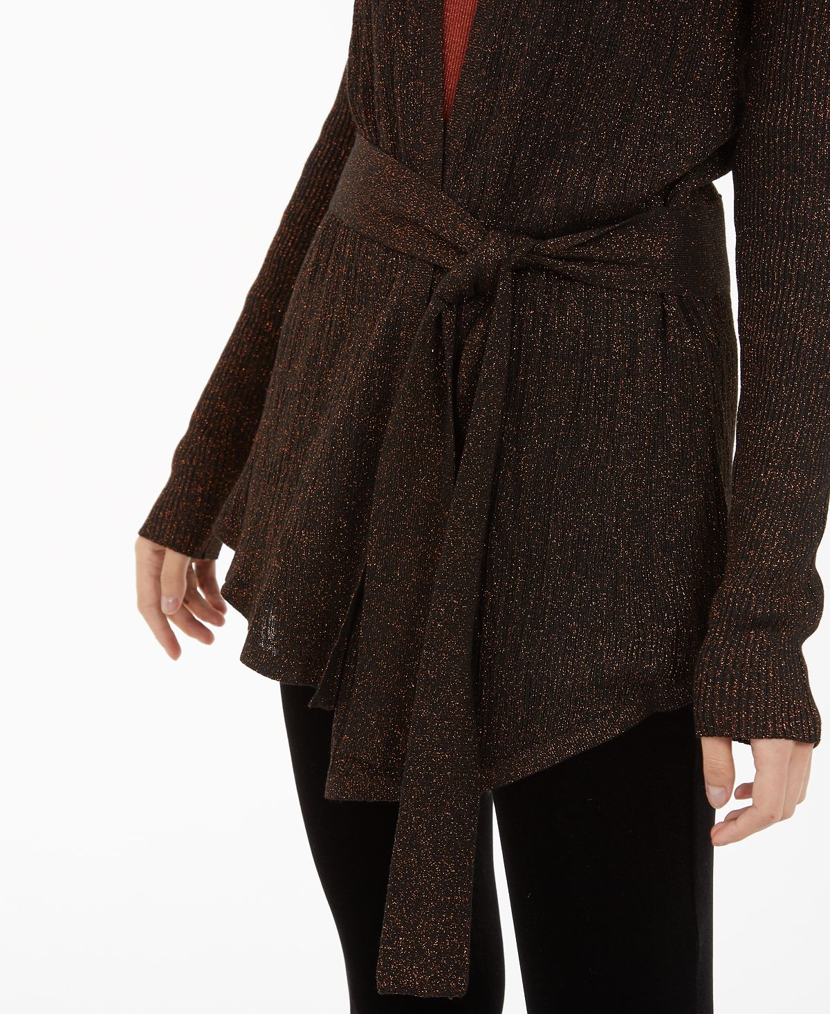 INC International Concepts Women's Metallic Cardigan Brown Size XX-Large