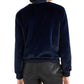Bar III Women's Faux Fur Bomber Jacket Blue Size-XXS