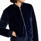 Bar III Women's Faux Fur Bomber Jacket Blue Size-XXS