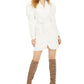 GUESS Women's Karlie Belted Blazer Dress White Size 0