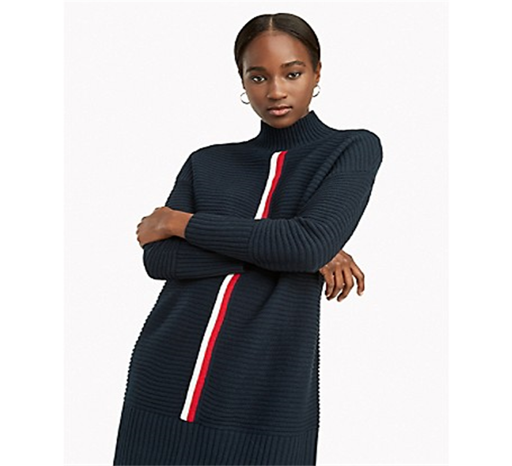 Tommy Hilfiger Women's Long Sleeve Short Shift Dress Blue Size XX-Large