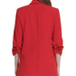 DKNY Women's Gathered Cuff Open Front Blazer Red Size 2 Petite