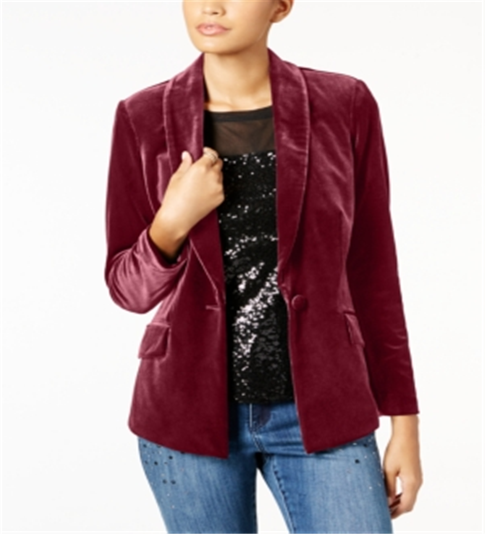 INC International Concepts Women's Velvet Blazer Brown Size L
