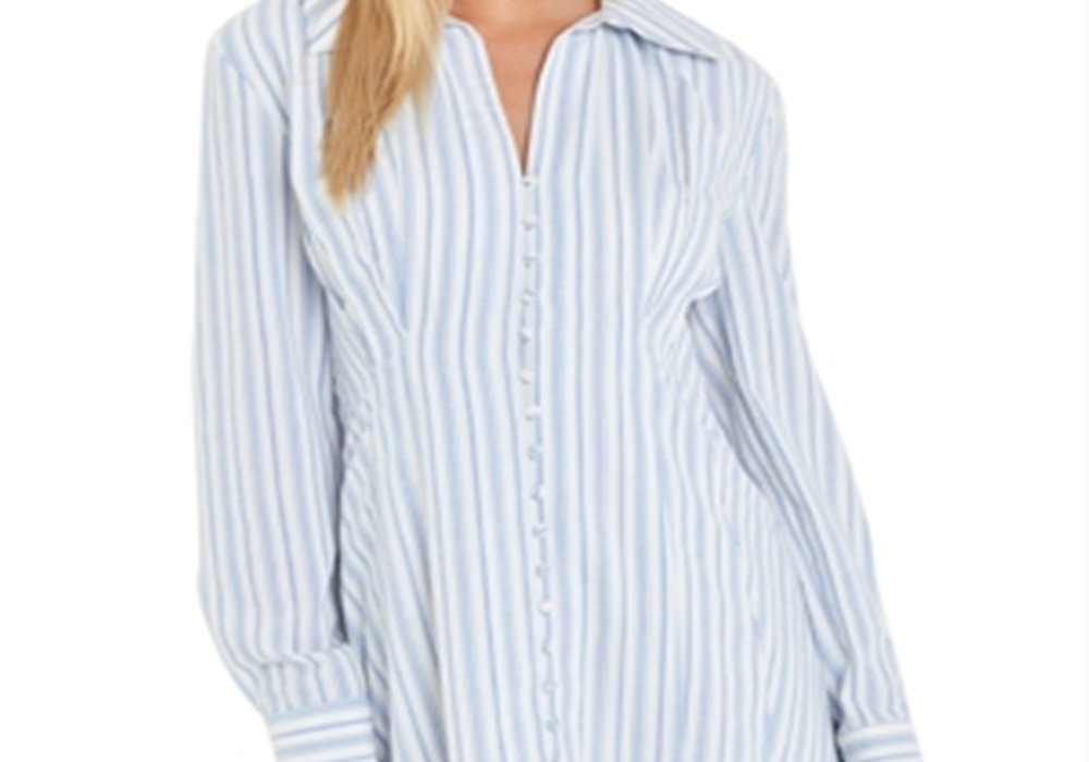 English Factory Mini Shirt Dress Blue/White