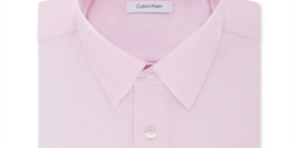 Calvin Klein Men's Solid Collared Dress Shirt -Navy Size 16.5X32X33
