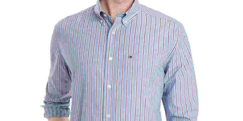 Tommy Hilfiger Men's Classic Fit Shirt Blue Size Small