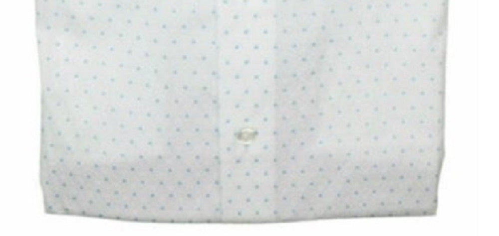 Alfani Men's White Geometric Collared Slim Fit Dress Shirt White Size 16.5- 32/33