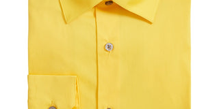 Alfani Men's Stretch Performance Dress Shirt Yellow Size 16x34-35