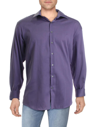 Alfani Men's Regular Fit Officewear Button Down Shirt Purple Size XXL 18-18/5
