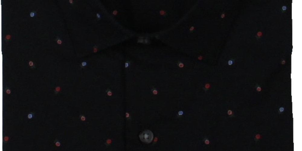 Bar III Men's Floral Daisies Print Slim Fit Cotton Long Sleeve Button Down Shirt Black Multi Size S